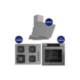 Ferre Flowart Turbolu Silentart Gri Cam Ankastre Set ( 65 CM Woklu OCAK ) QBL62CPR+SC408-WFA+D065
