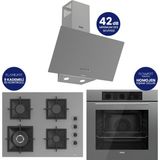 Ferre Flowart Turbolu Silentart Gri Cam Ankastre Set ( 65 cm Woklu Ocak ) QBL62CPR+SC408-WFA+D088SA
