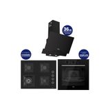 Ferre Flowart Turbolu Silentart Siyah Cam Ankastre Set ( 65 cm Woklu Ocak ) QBL62CS - SC405 - D063SA