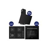 Ferre Flowart Turbolu Silentart Siyah Cam Ankastre Set ( 65 cm Woklu Ocak ) QBL62CS - SC405 - D077SA