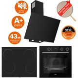 Ferre Fryart & Buharlı Elio Sessiz Davlumbaz Elektrikli Siyah Ank. Set ( D077-SA + MS261 + XE64CS )