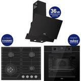Ferre Fryart Digital Asimetrik Siyah Cam Ankastre Set QEP63CS+NT025-WFA+D063-SA