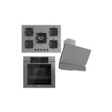 Ferre Fryart Serisi Gri Set (SS038 + QEP63CPR +D082 ) - Döküm Izgara / 75 cm Ocak