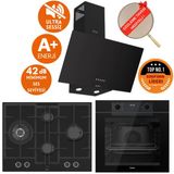 Ferre Fryart & Silentart Casto Sessiz Siyah Ankastre Set (D086-SA + QEP63CS + ED075-WFA Wok)