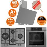 Ferre Fryart & Silentart Gıa Sessiz Antrasit Gri Ankastre Set (D079-SA+ QEP63CPR +ED078-WFA 1'wok) - Antrasit - Gri