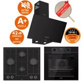Ferre Fryart & Silentart Lamia Yeni Seri Sessiz Siyah Ankastre Set ( D086-SA + QEP63CS + LN385)