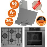 Ferre Fryart & Silentart Lua Yeni Seri Sessiz Antrasit Gri Ankastre Set (D065-SA+ QEP63CPR +LN388 ) - Antrasit - Gri