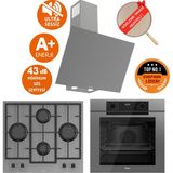 Ferre Fryart & Silentart Luo Yeni Seri Sessiz Antrasit Gri Ankastre Set (D079-SA+ QEP63CPR +LN388 ) - Antrasit - Gri