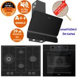 Ferre Fryart & Silentart Merio Ultra Sessiz Siyah Ankastre Set (D080-SA + QEP63CS + ED075-WFA Wok)