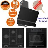 Ferre Fryart & Silentart Onbu Yeni Seri Sessiz Siyah Ankastre Set ( D080-SA + QEP63CS + LN385)