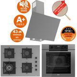 Ferre Fryart & Silentart Onn Sessiz Antrasit Gri Ankastre Set (D079-SA+ QEP63CPR +SC408-WFA 1'wok) - Antrasit - Gri