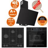 Ferre Fryart & Silentart Ravio Yeni Seri Sessiz Siyah Ankastre Set ( D077-SA + QEP63CS + LN385)