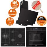 Ferre Fryart & Silentart Santo Ultra Sessiz Siyah Ankastre Set (D063-SA + QEP63CS + ED075-WFA Wok)