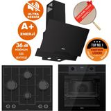 Ferre Fryart & Silentart Vesco Yeni Seri Sessiz Siyah Ankastre Set ( D063-SA + QEP63CS + LN385)
