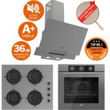 Ferre Fryart & Silentart Volı/ Sessiz Antrasit-Gri Ankastre Set (D065-SA + QXE62CPR + CS208-FA ) - Antrasit - Gri