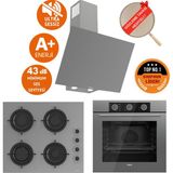 Ferre Fryart & Silentart Voya/ Sessiz Antrasit-Gri Ankastre Set (D079-SA + QXE62CPR + CS208-FA ) - Antrasit - Gri