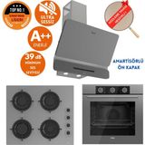 Ferre Fryart & Silentart Yova / Sessiz Antrasit-Gri Ankastre Set (D082-SA + QXE62CPR + CS208-FA ) - Antrasit - Gri