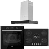 Ferre Fryart Siyah Set ( D100 Siyah DAVLUMBAZ-RS035 Siyah Ocak- XE63CS Fryart Siyah Fırın )