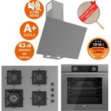 Ferre Fryart&silentart Asso / Sessiz Antrasit Gri Ankastre Set ( D079-SA + XE63CPR +SC408-WFA Wok) - Antrasit - Gri