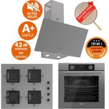 Ferre Fryart&silentart Aveo Sessiz Yeni Seri Antrasit Gri Ankastre Set (D088-SA + XE63CPR + SS208 ) - Antrasit - Gri