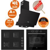 Ferre Fryart&Silentart Bologna Sessiz Yeni Seri Siyah Ankastre Set ( D063-Sa + Qxe62cs + Ss205)