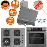 Ferre Fryart&silentart Boss/ Sessiz Antrasit Gri Ankastre Set ( D082-SA + XE63CPR +SC408-WFA Wok) - Antrasit - Gri