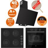 Ferre Fryart&Silentart Bravo Sessiz Siyah Ankastre Set ( D077-Sa + Qxe62cs +Cs205-Fa Flameart)
