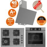 Ferre Fryart&silentart Evma/ Sessiz Antrasit Gri Ankastre Set (D079-SA + QXE62CPR + SC408-WFA Wok) - Antrasit - Gri