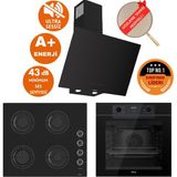 Ferre Fryart&silentart Felio Ultra Yeni Seri Sessiz Siyah Ankastre Set (D077-SA +QEP63CS+ CS205-FA)