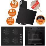 Ferre Fryart&silentart Felio Ultra Yeni Seri Sessiz Siyah Ankastre Set (D077-SA +QEP63CS+ CS205-FA)