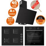 Ferre Fryart&silentart Fora Sessiz Yeni Seri Siyah Ankastre Set ( D077-SA + XE63CS + SS205 )