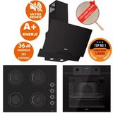 Ferre Fryart&silentart Foria Ultra Yeni Seri Sessiz Siyah Ankastre Set (D063-SA +QEP63CS+ CS205-FA)