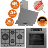 Ferre Fryart&silentart Gıba/ Sessiz Antrasit Gri Ankastre Set (D065-SA + XE63CPR +ED078-WFA Wok) - Antrasit - Gri