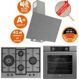Ferre Fryart&silentart Gılo/ Sessiz Antrasit Gri Ankastre Set ( D079-SA + XE63CPR +ED078-WFA Wok) - Antrasit - Gri