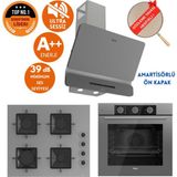 Ferre Fryart&silentart Grey /sessiz Yeni Seri Antrasit Gri Ankastre Set (D082-SA + QXE62CPR +SS208) - Antrasit - Gri