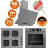 Ferre Fryart&silentart Grıy /sessiz Yeni Seri Antrasit Gri Ankastre Set (D065-SA + QXE62CPR +SS208) - Antrasit - Gri