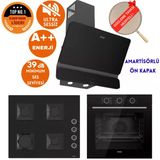 Ferre Fryart&Silentart Lero Sessiz Yeni Seri Siyah Ankastre Set ( D080-Sa + Qxe62cs + Ss205)