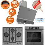 Ferre Fryart&silentart Nore/ Sessiz Yeni Seri Antrasit Gri Ankastre Set (D082-SA + QXE62CPR +LN388) - Antrasit - Gri