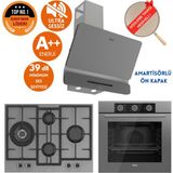 Ferre Fryart&silentart Oena/ Sessiz Antrasit Gri Ankastre Set (D082-SA + QXE62CPR +ED078-WFA 1'wok) - Antrasit - Gri