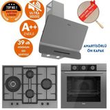 Ferre Fryart&Silentart Oena/ Sessiz Antrasit Gri Ankastre Set (D082-Sa + Qxe62cpr +Ed078-Wfa 1'Wok)