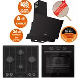 Ferre Fryart&Silentart Oscar Sessiz Yeni Seri Siyah Ankastre Set ( D063-Sa + Qxe62cs + Ln385)