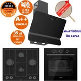 Ferre Fryart&Silentart Palermo Sessiz Yeni Seri Siyah Ankastre Set ( D080-Sa + Qxe62cs + Ln385)