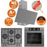 Ferre Fryart&silentart Pıva/ Sessiz Yeni Seri Antrasit Gri Ankastre Set (D088-SA + QXE62CPR +LN388) - Antrasit - Gri