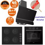 Ferre Fryart&Silentart Rimini Sessiz Siyah Ankastre Set ( D080-Sa + Qxe62cs +Cs205-Fa Flameart)