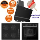 Ferre Fryart&silentart-Steamart Min Sessiz Yeni Seri Siyah Ankastre Set (D080-SA +XE64CS +CS205-FA)