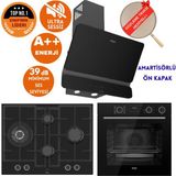 Ferre Fryart&silentart-Steamart Mova Sessiz Siyah Ankastre Set (D080-SA + XE64CS + ED075-WFA Wok )
