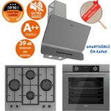 Ferre Fryart&silentart Vav / Sessiz Yeni Seri Antrasit Gri Ankastre Set (D082-SA + XE63CPR + LN388) - Antrasit - Gri
