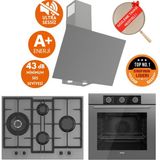 Ferre Fryart&silentart Vena/ Sessiz Antrasit Gri Ankastre Set (D079-SA + QXE62CPR +ED078-WFA 1'wok) - Antrasit - Gri