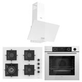 Ferre Fryart&Steamart Sc Serisi Wok'lu Beyaz 3'Lü Ankastre Set ( Xe64cb-Sc406-D087)