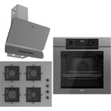 Ferre Grey FryArt 3 Lü Ankastre Set ( QEP63CPR - SC208-FA - D082-SA ) A++ Sessiz Davlumbaz